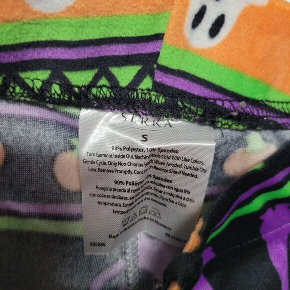 Serra Halloween Fuzzy Soft Pants Juniors Size Small Ghost Pumpkin Cat Purple - Picture 5 of 6
